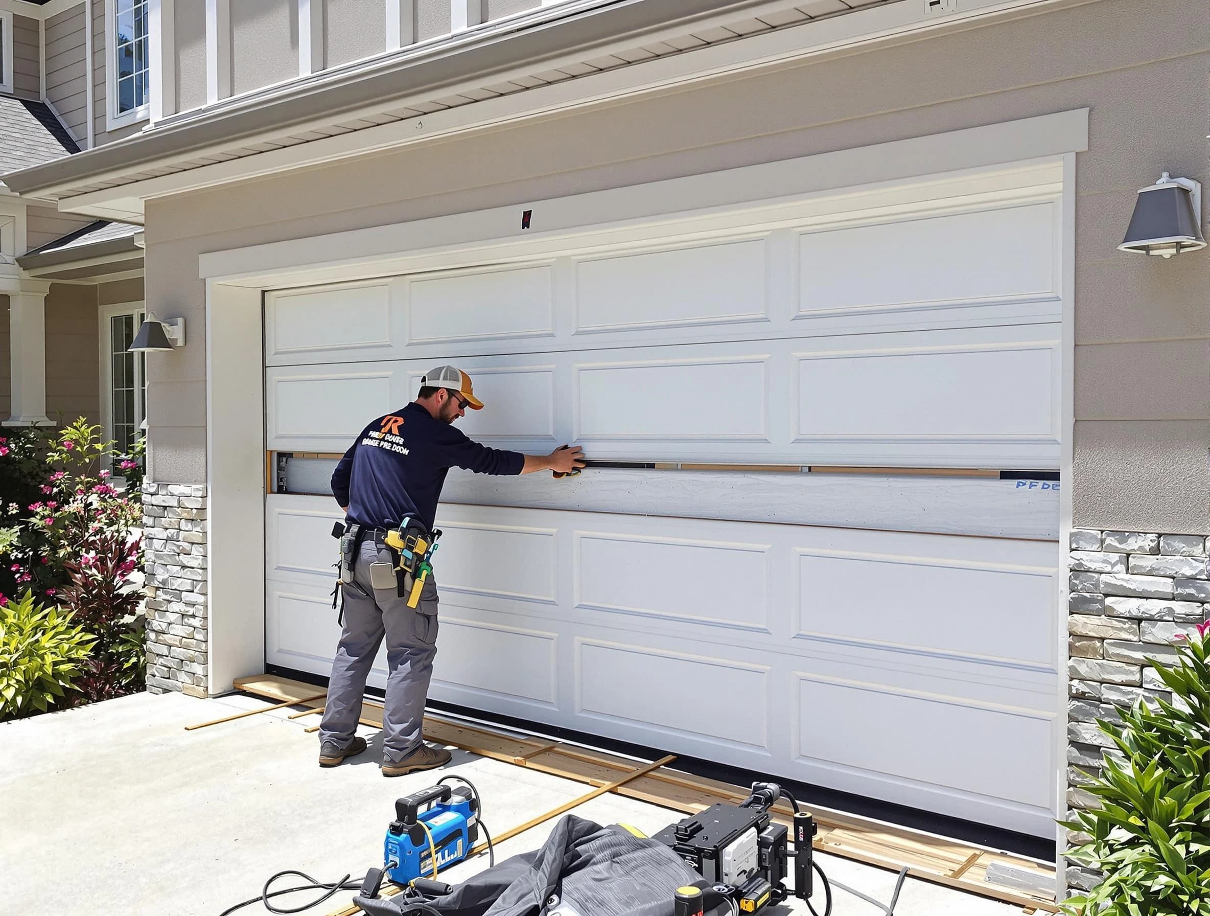 Rockwood Garage Door Repair team performing complete garage door replacement at Rockwood residence