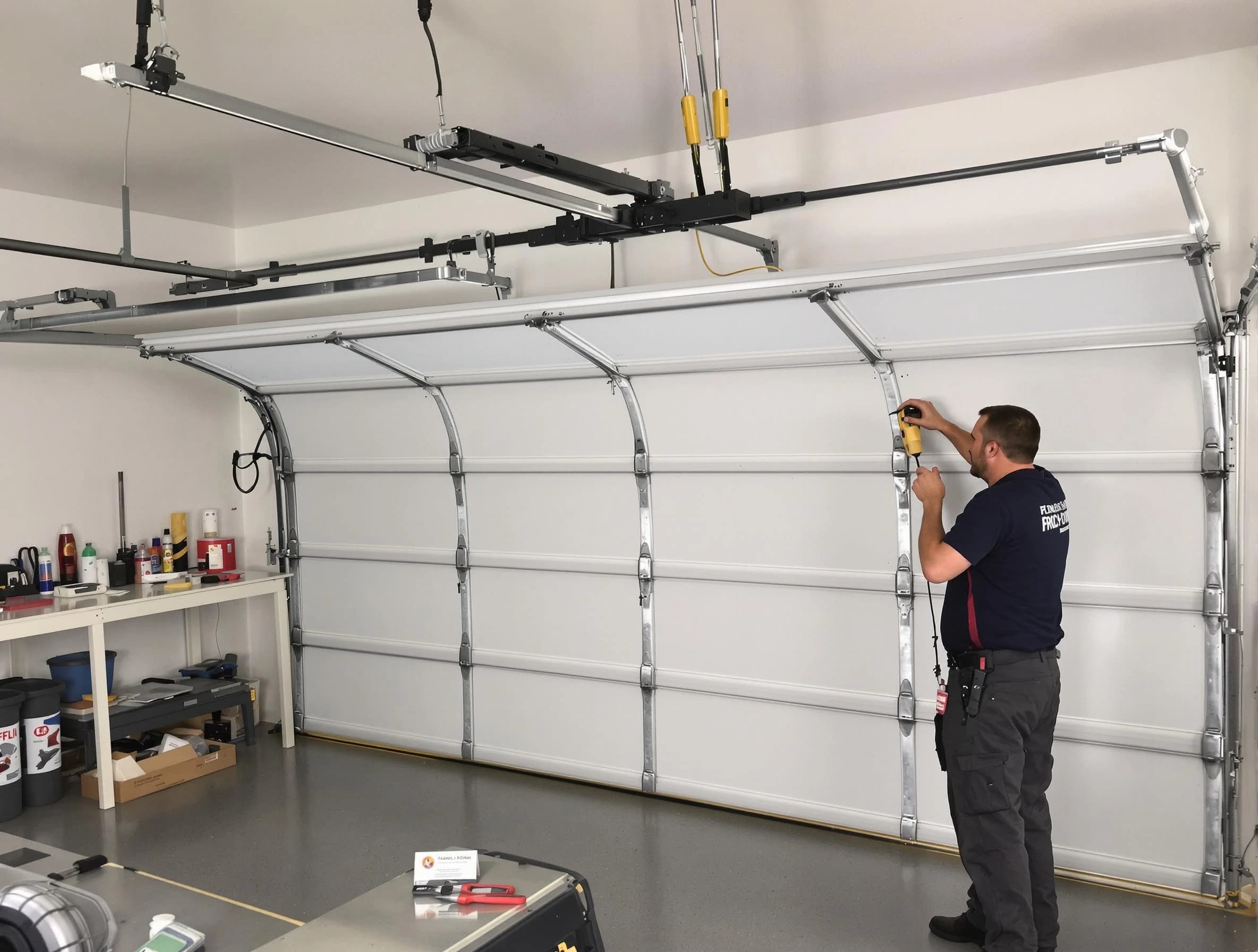 Rockwood Garage Door Repair certified technician performing overhead door system repair in Rockwood