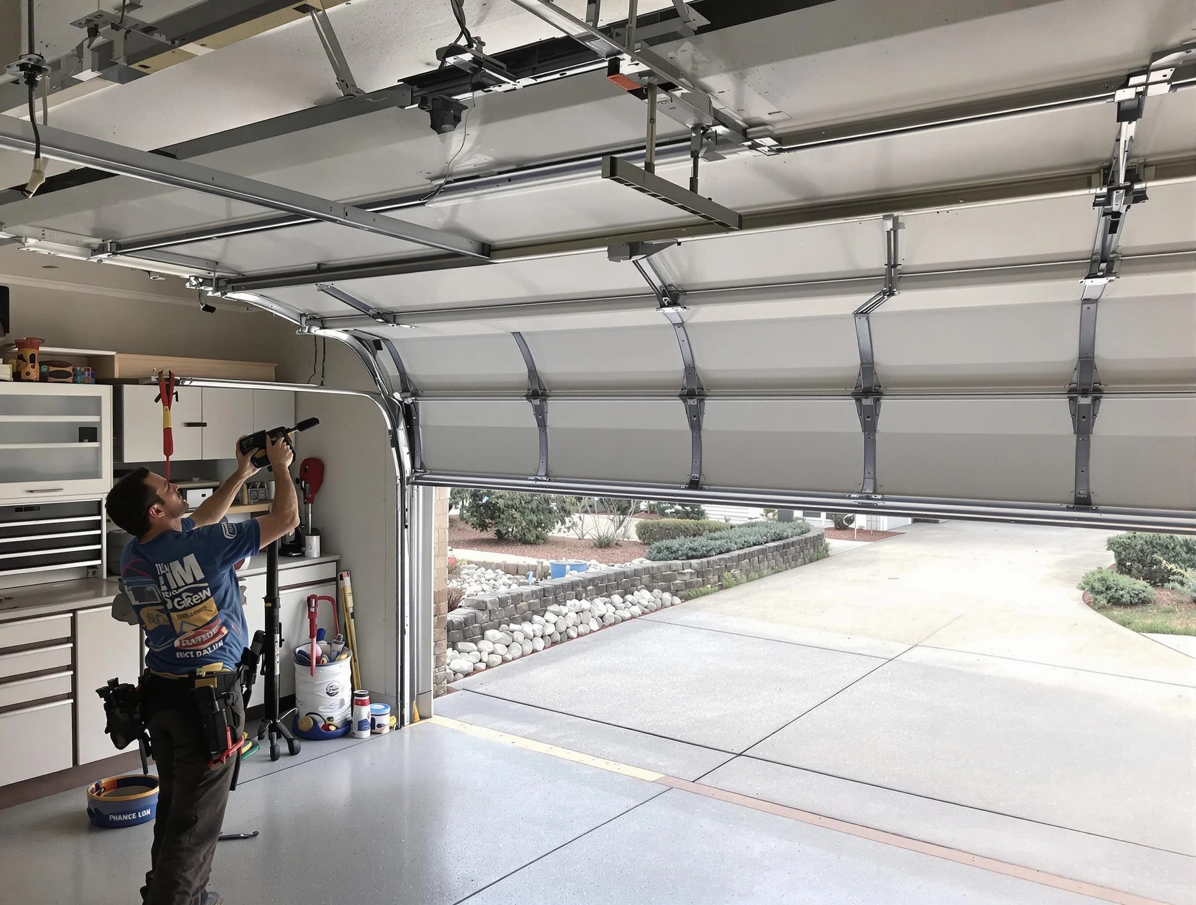 Garage door track repair service by Rockwood Garage Door Repair in Rockwood
