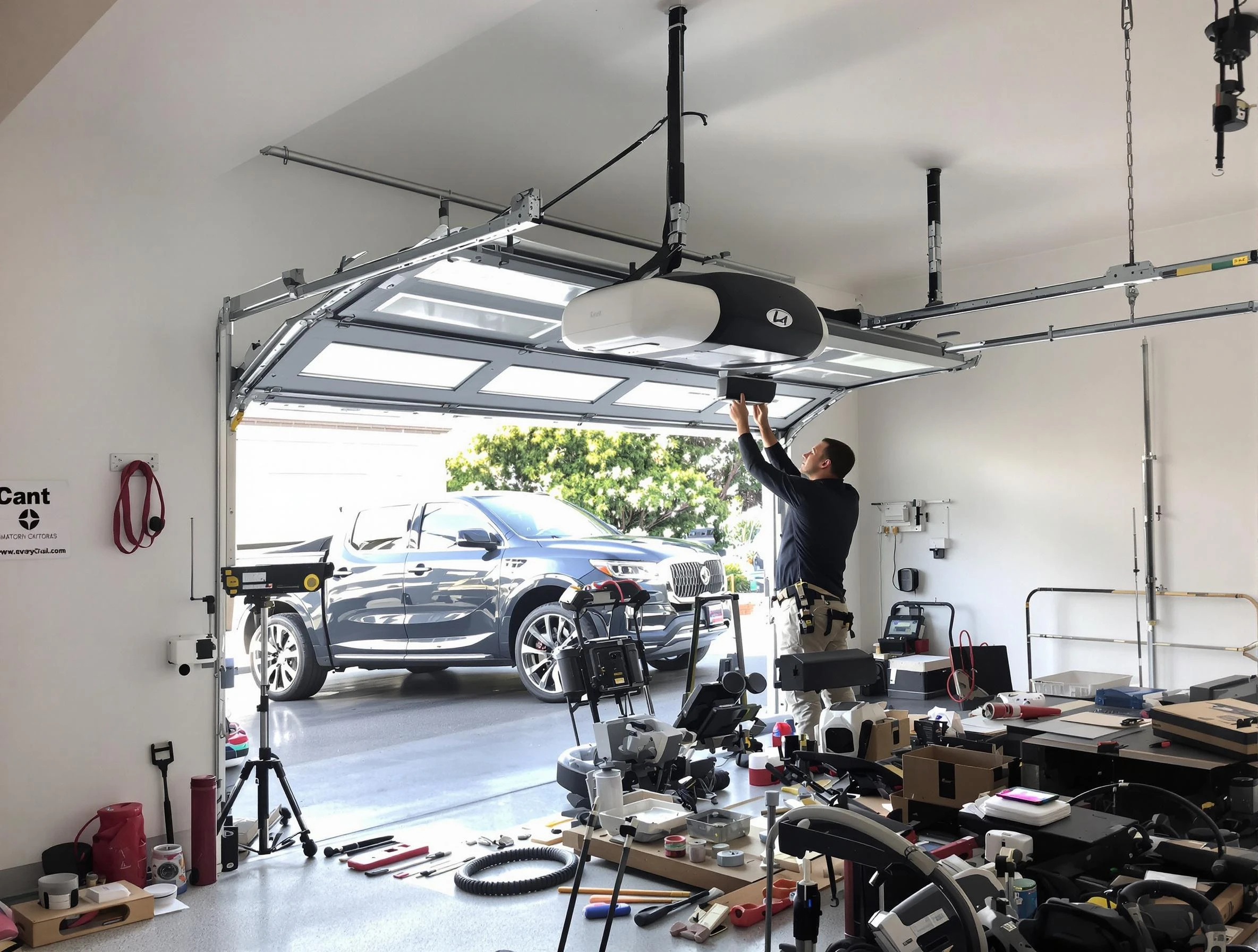 Rockwood Garage Door Repair specialist installing smart garage door opener system in Rockwood home