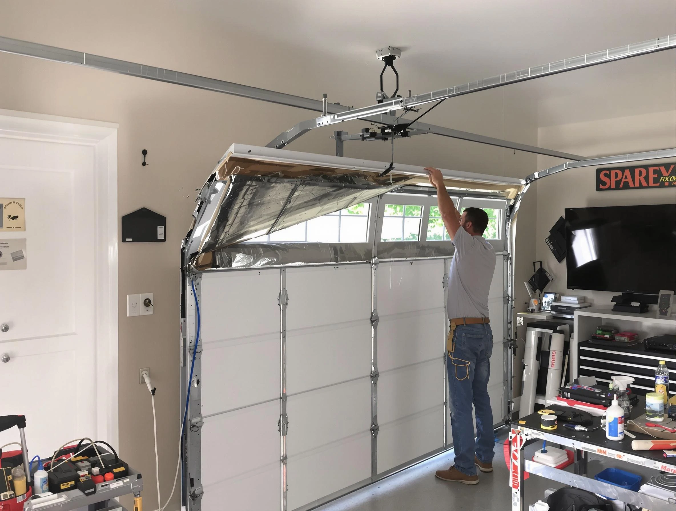 Garage door section replacement by Rockwood Garage Door Repair in Rockwood
