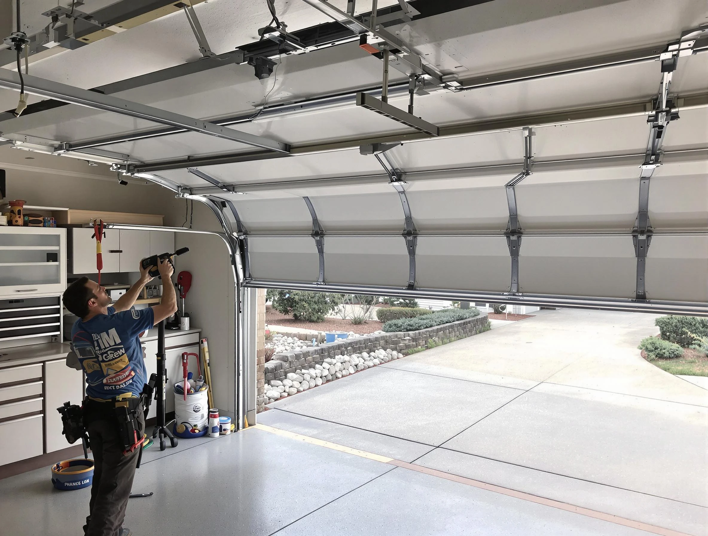 Garage door track repair service by Rockwood Garage Door Repair in Rockwood